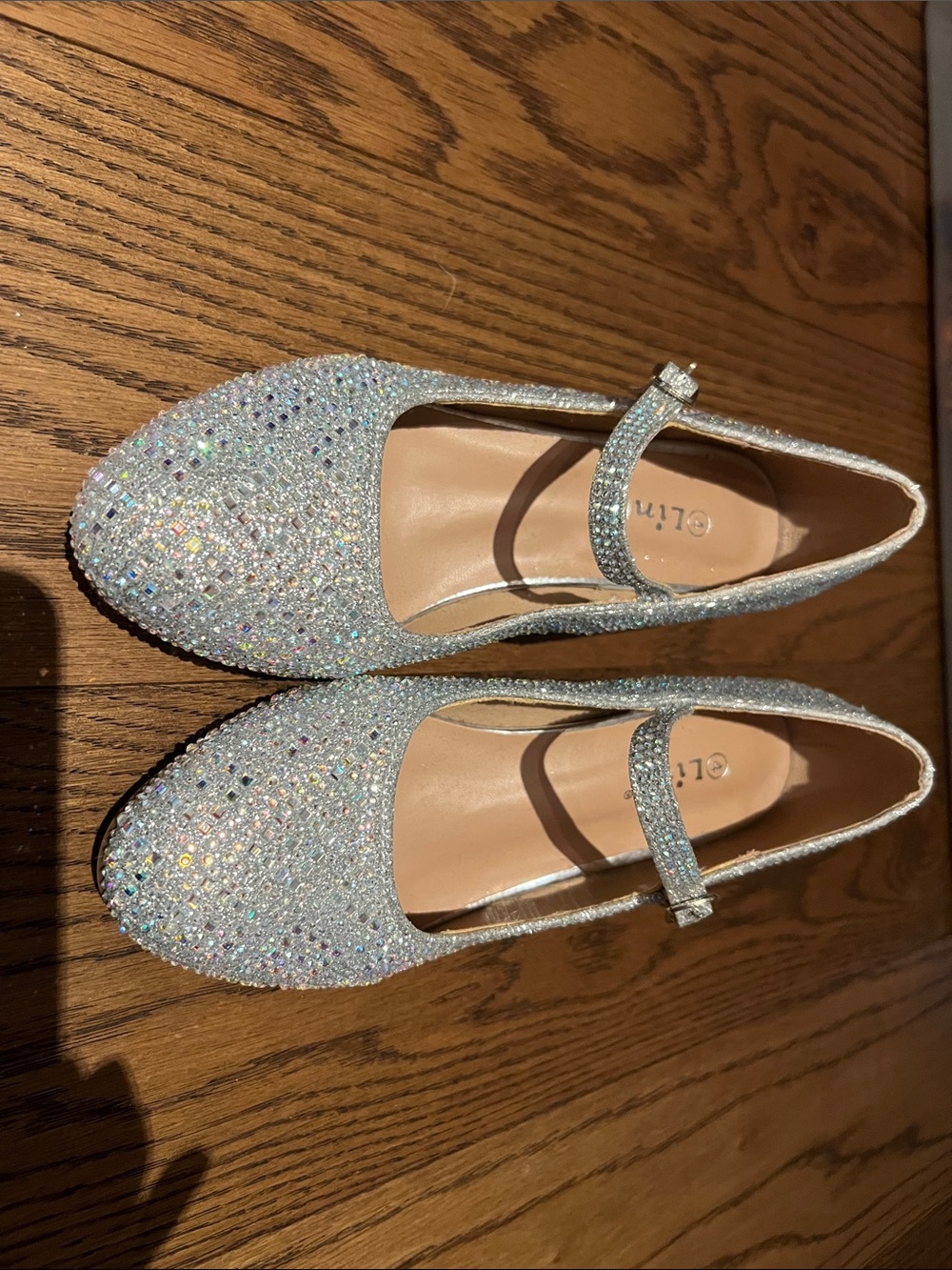 Link Girls' Sparkling Silver Mary Jane Dress Shoes